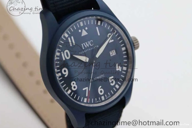 MIROTIME 0816 EasyCare Mark XVIII IW328101 Blue Ceramic M+F 1:1 Best Edition Blue Dial on Blue Nylon Strap A 7046
